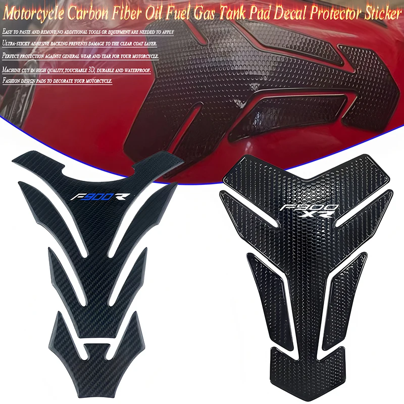 

For F900R F900XR F900 XR R 900R Motorcycle accessories Carbon Fiber 3D Oil Fuel Gas Tank Pad Tankpad Decal Protector Sticker