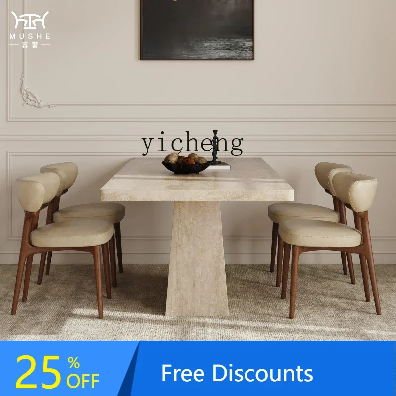 

rock slab dining table modern rectangular dining table household small apartment