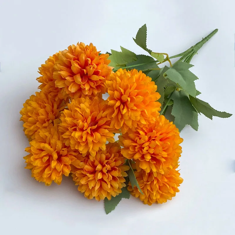 Künstlicher Blumenstrauß, Chrysantheme, Hochzeit, Zuhause, Weihnachten, Brautstrauß, Basteln, Scrapbooking, Kranz, Requisiten, Tischparty-Dekoration – Detail 9