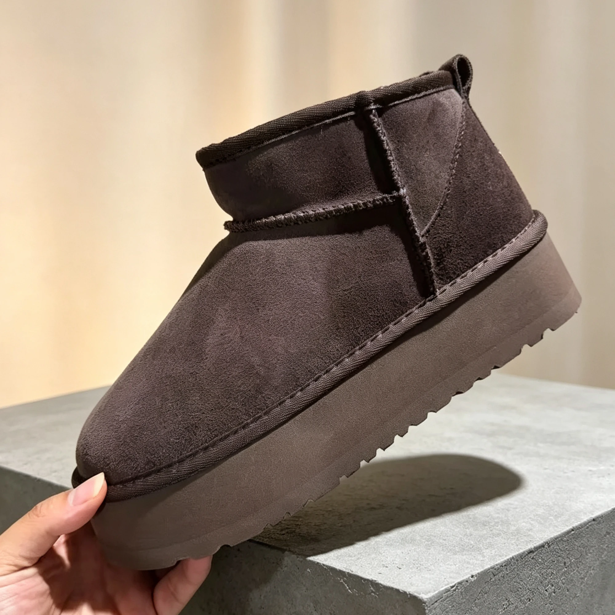 2027 2027 Newest Classic Ultra Ladies Thick Sole Winter Snow Boots Full Fluffy Fur Inside Classic Mini Ankle Boots Outdoor Warm Shoes - Aliexpress Deal