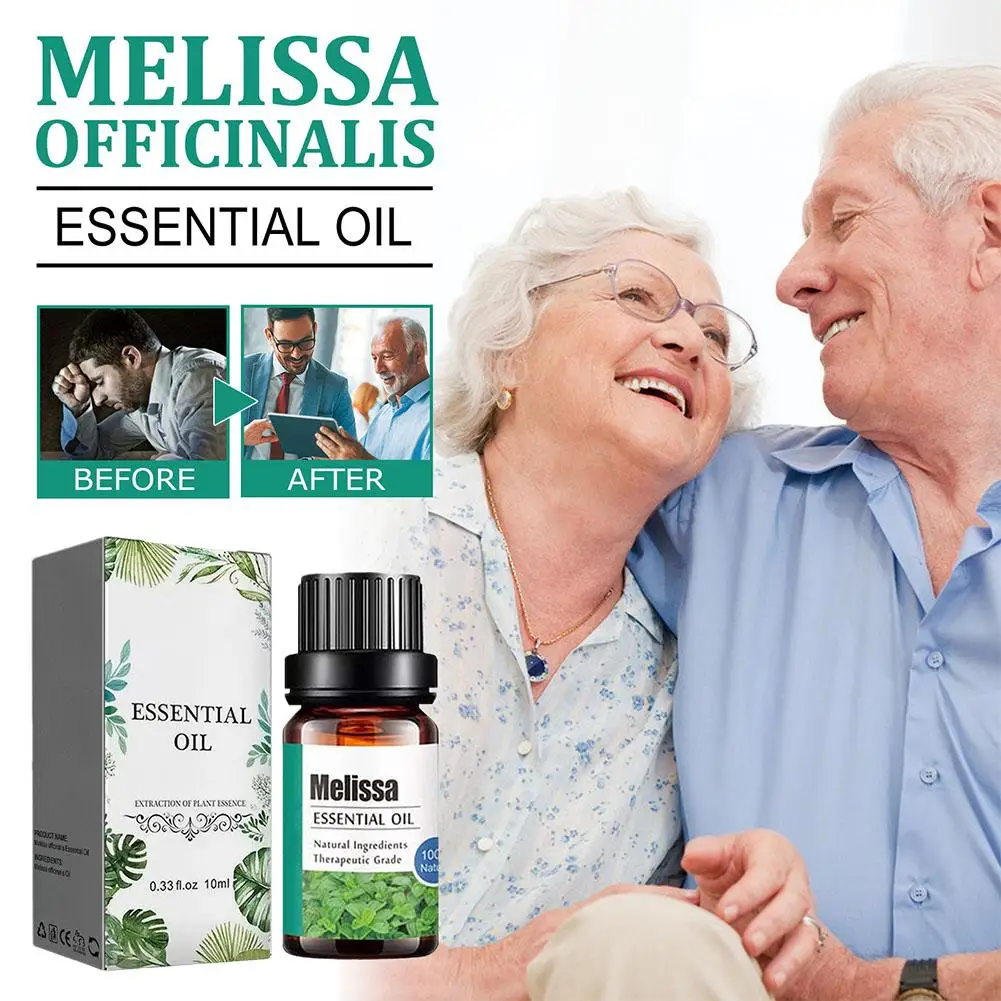 Melissa Officinalis Essential Oil Natural Stress Reliever Oil Relax Memory Concentrate Officinalis Improve Essential Meliss W5M6