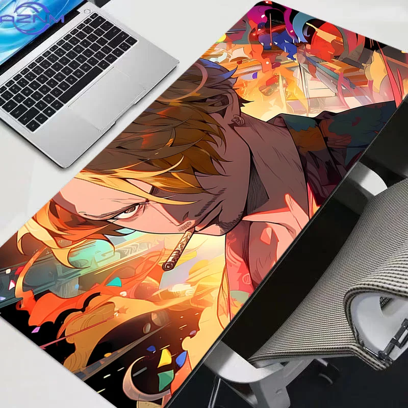 New Mouse Pads Big Anime One Piece Sanji Gaming Accessories Mousepad Gamer PC Completo Computer Keyboard Desk Mat Varmilo Table