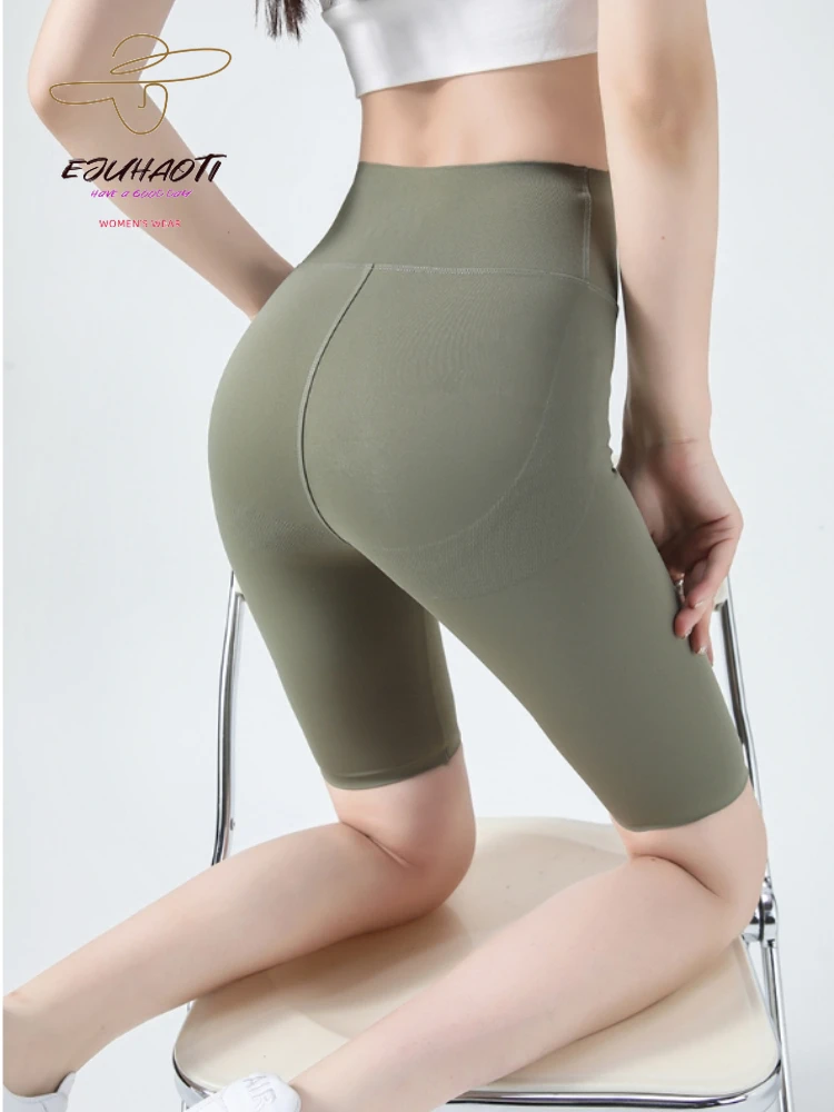 Pantalones de tiburón de cinco puntos para mujer, mallas deportivas de cintura alta para Realce de glúteos, Yoga, Fitness, ciclismo, 2024