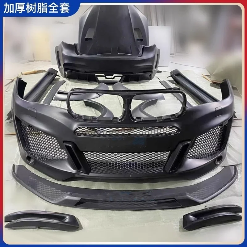 Karosserie-Kit für BMW X6 F16 15-19 modifizierte Frontstoßstange Heckstoßstange Auspuffblende Motorabdeckung Dachspoiler Seitenschweller