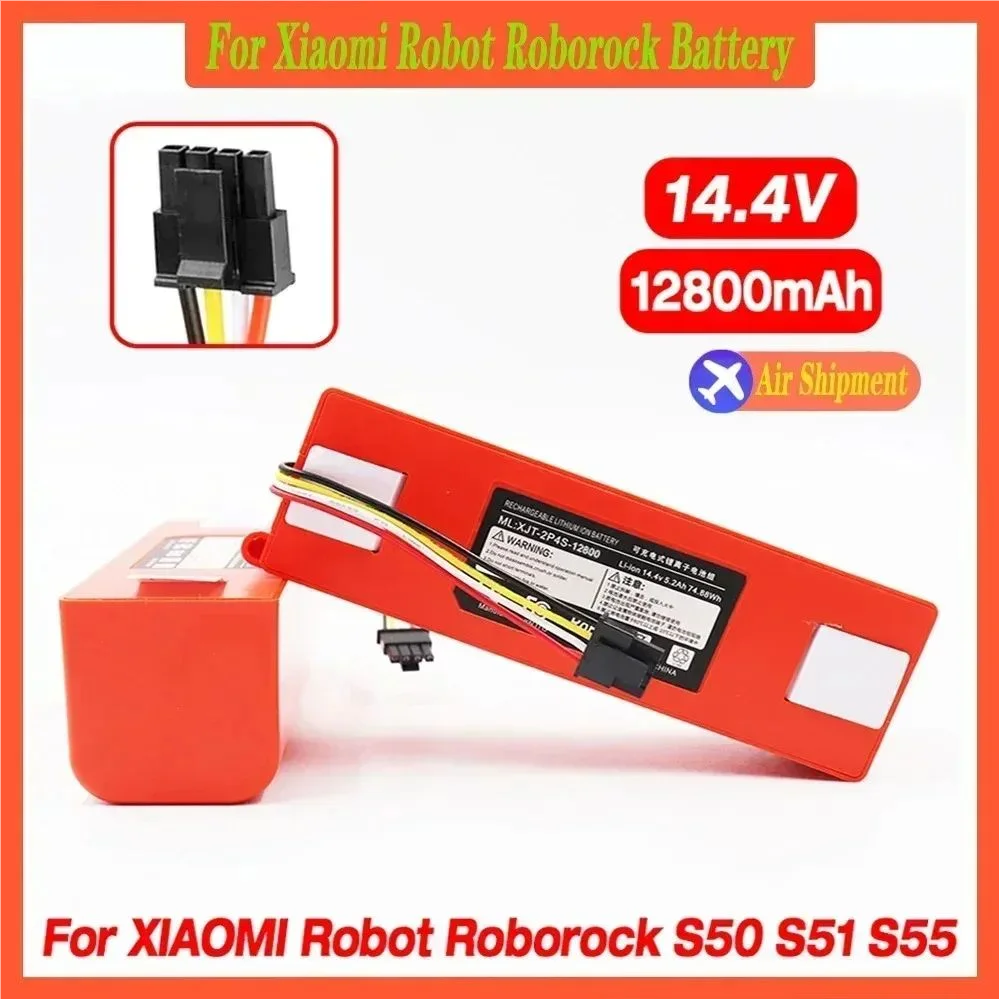 

14.4V 12800mAh Robotic Vacuum Cleaner Replacement Battery For Xiao Mi Roborock S55 S60 S65 S50 S51 S5 MAX S6 Parts