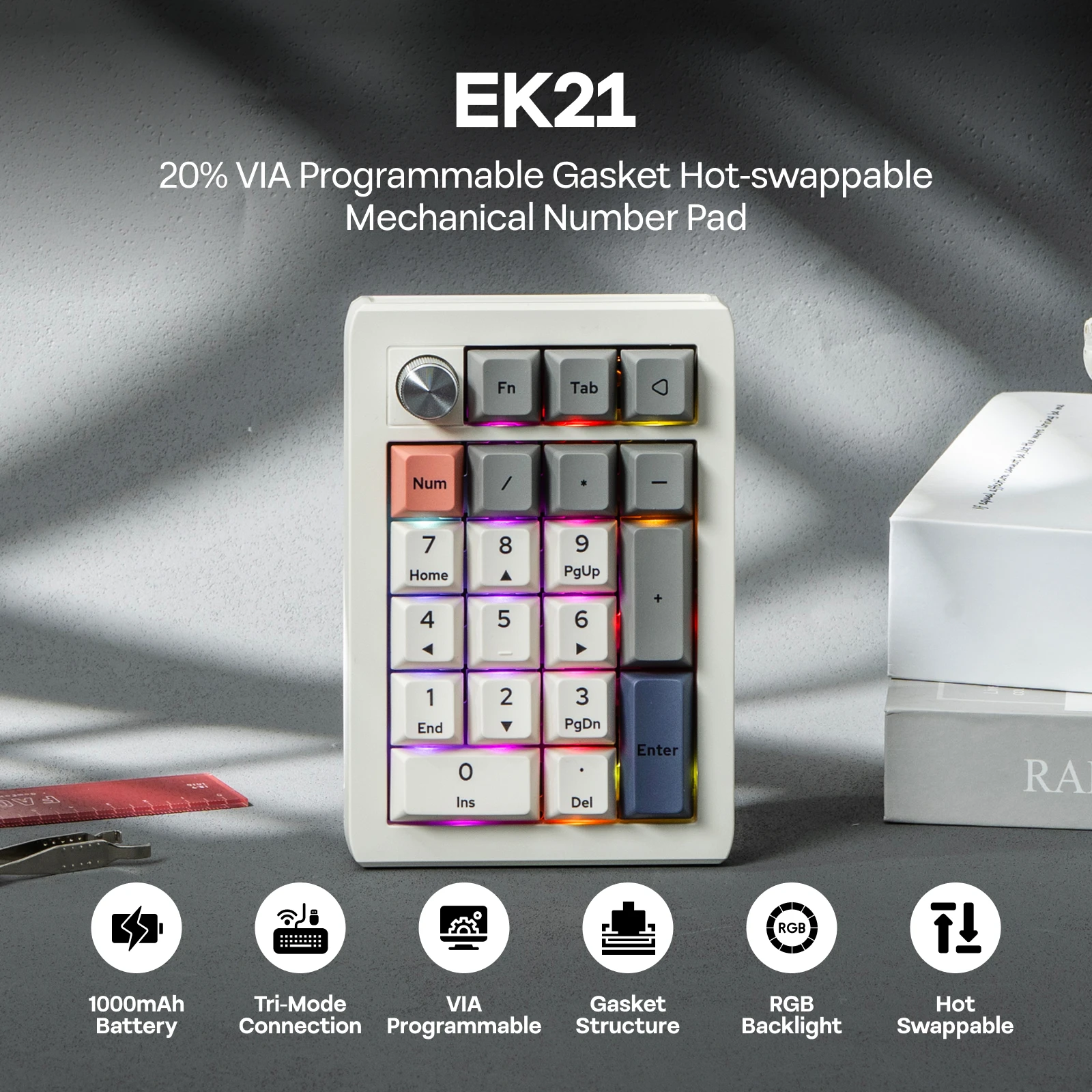 EPOMAKER EK21 20% VIA Programm - огляд і ціна Desk Setup Programmer