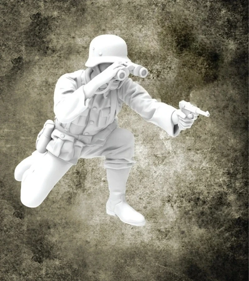 Kit de modelo de figura de resina fundida a presión, escala 1/35, Spotter alemán, sin montar y sin pintar
