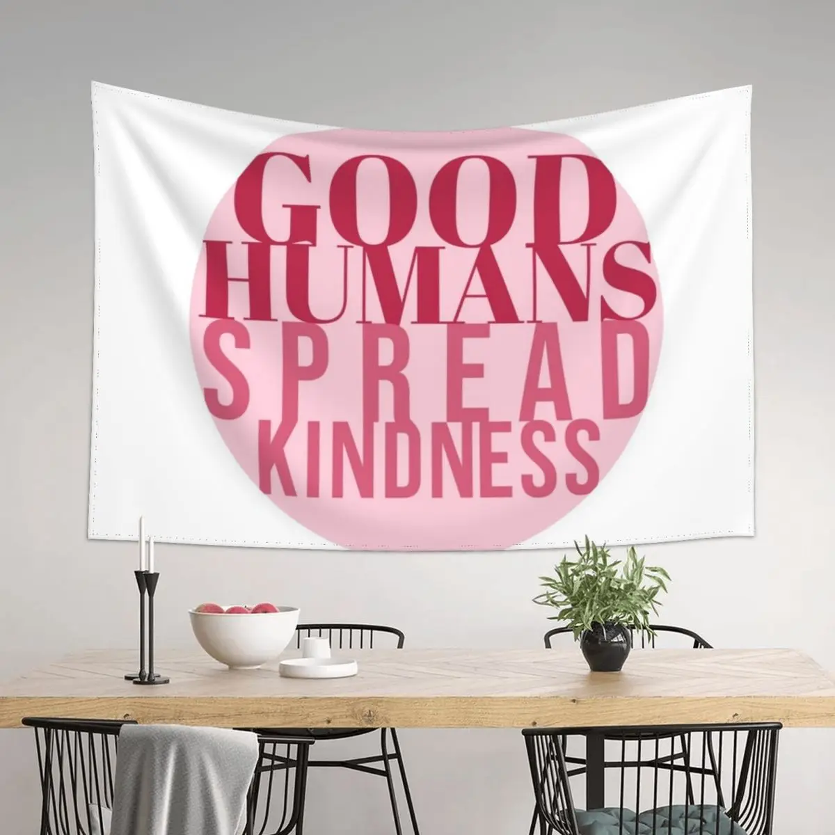 

Good Humans Spread Kindness pink and magenta quote Tapestry Anime Decor Wall Hanging Wall Tapestry