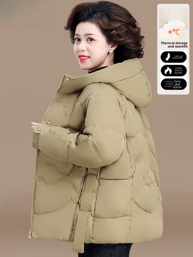 

ort down Cotton Jaet for ort Women Winter Clothes 40-50 Years Old Middle-Aged And ly Women's Faionable Thiened...