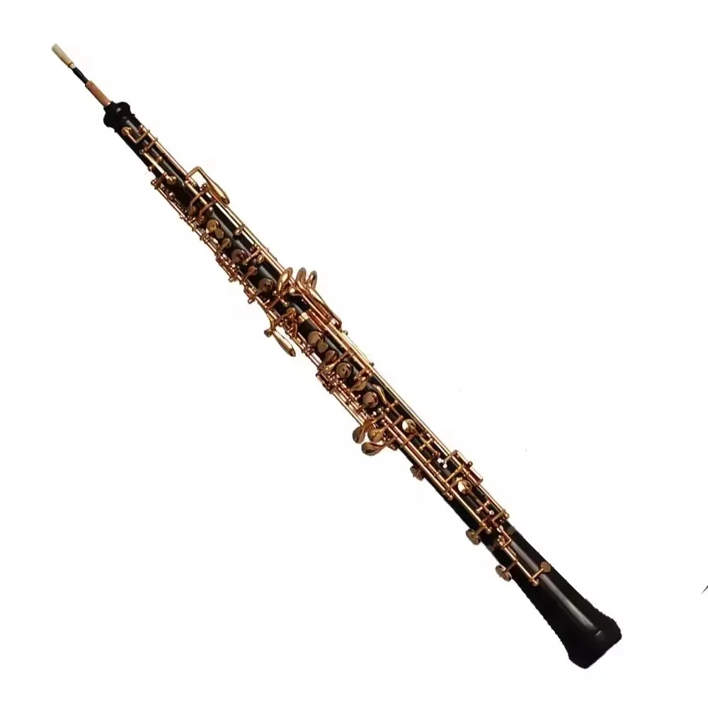 C‑Tone 17‑Key Oboe Ebony Body Gold‑Plated Keys Woodwind Instrument With Canvas Carry Case