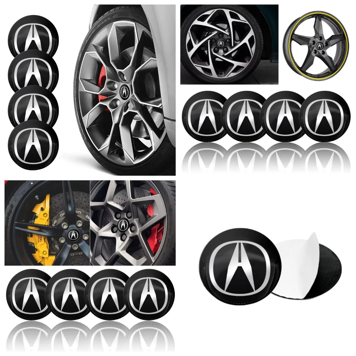

56mm Car Wheel Center Hub Cap Rim Cover Emblem Wheel Trim decal Stickers For Acura RDX Integra TLX CDX MDX RDX Auto Accessories