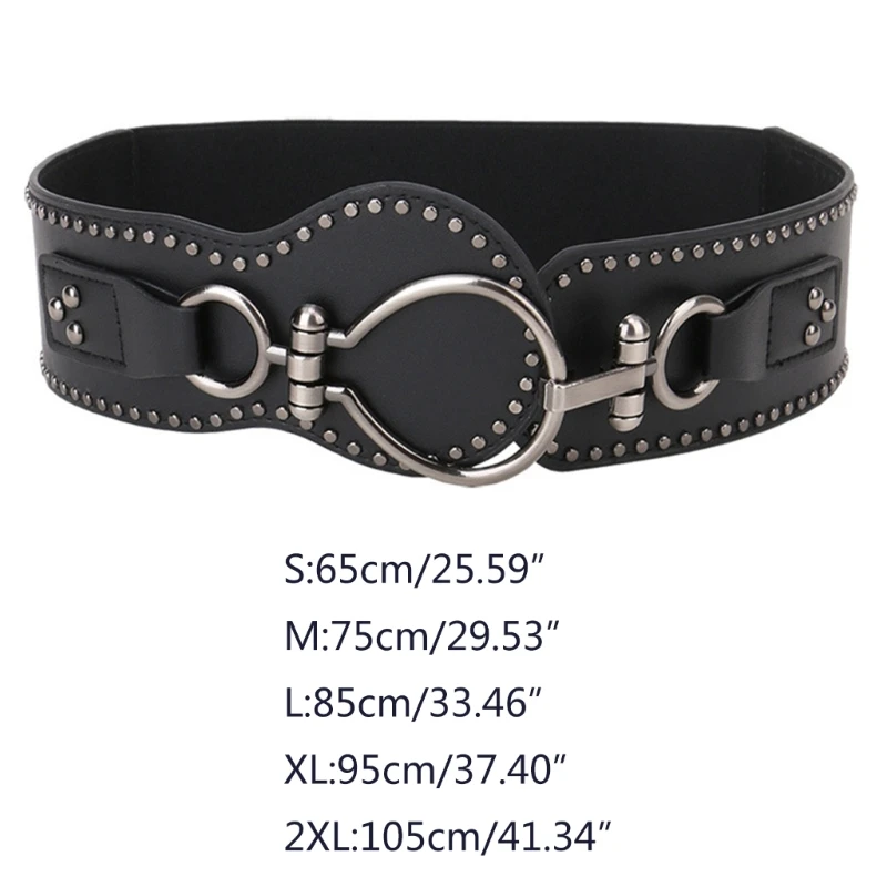 Women Stretchy Waist Belt Vintage Elegant Wide Corset Designer Elastic Rope Decorative Women Corset with Alloy Rivet