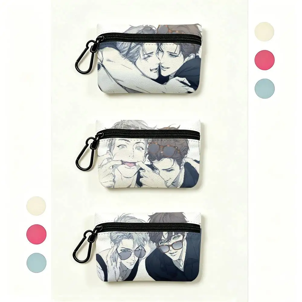 Nerd Project bl Anime Portable Mini Oxford Cloth Coin Purse With Carabiner Hook Zipper Key Card Earphone Storage Wallet