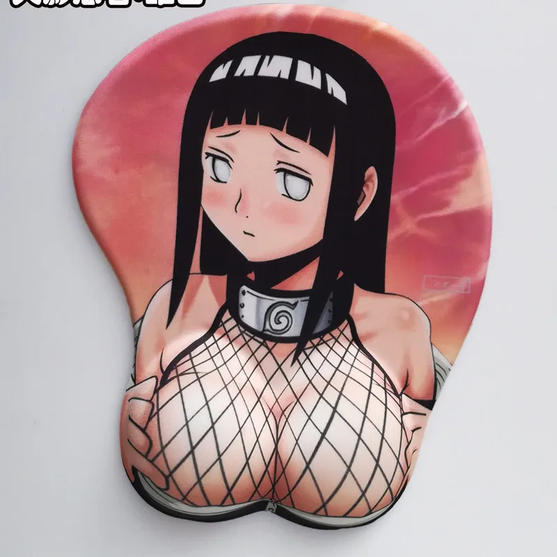 

Cartoon Anime Hokage Hyuga Hinata 3D Soft Big Breast Gaming Mouse Pad with Wrist Rest L26cm*W21cm*H3cm Sexy Mat Mouepad Gamer