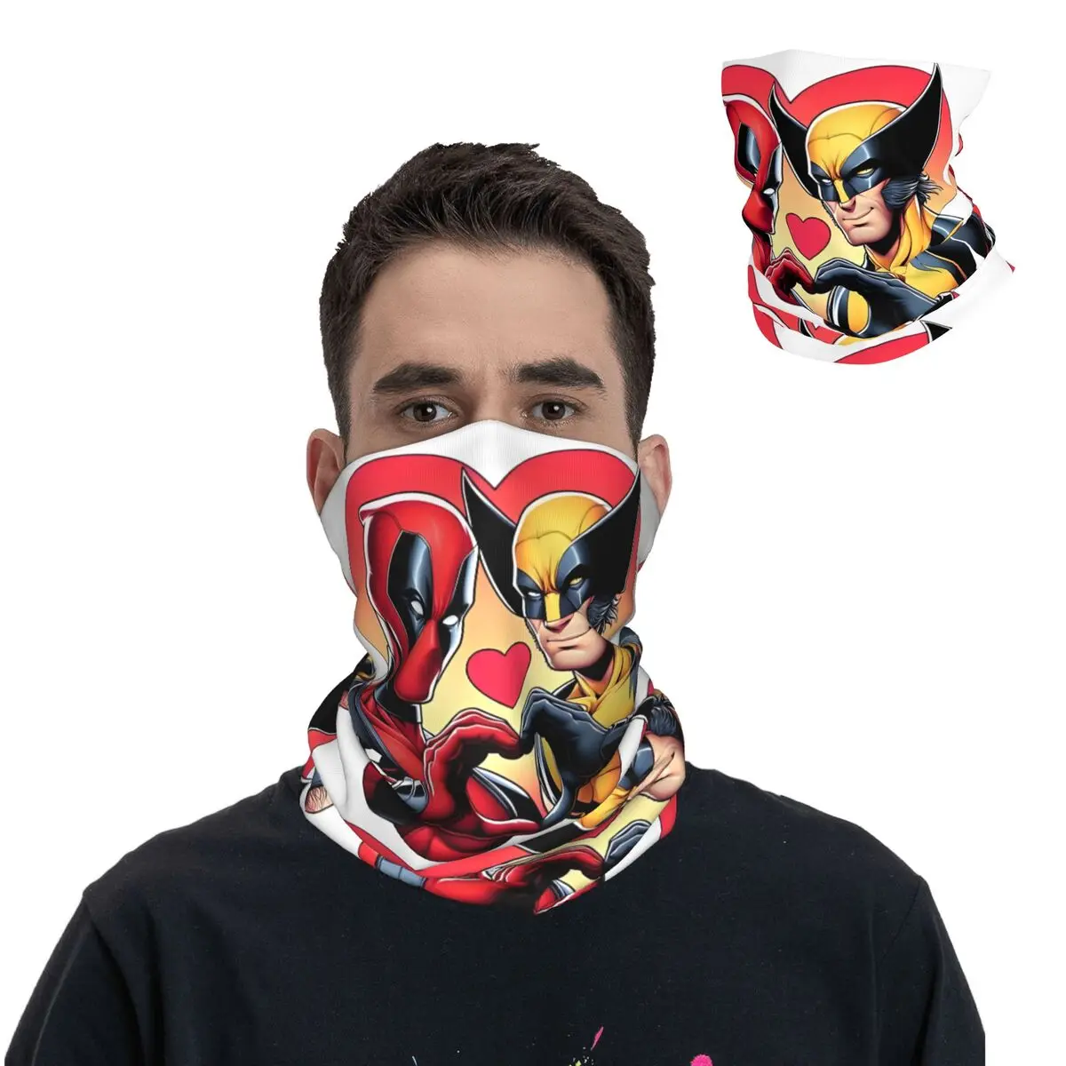 Bandana Neck Cover Printed Motorcycle Club Disney Marvel Deadpool And Wolverine Face Mask Cycling Scarf