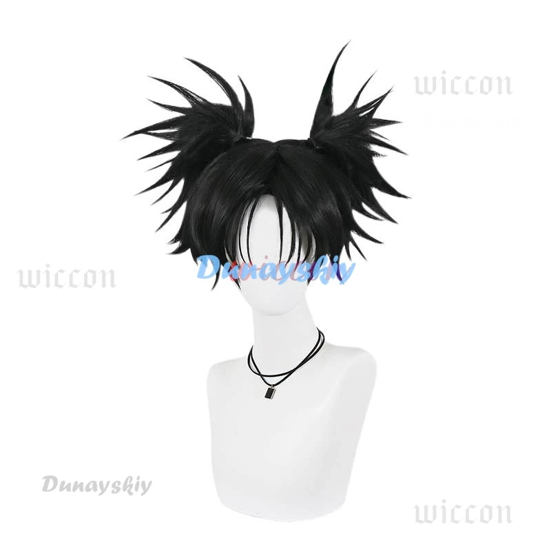 Anime Jujutsu & Kaisen Season 2 Choso Cosplay Wig Black Double Ponytail Hair Sticker Halloween Party Wig for Women Men view 6