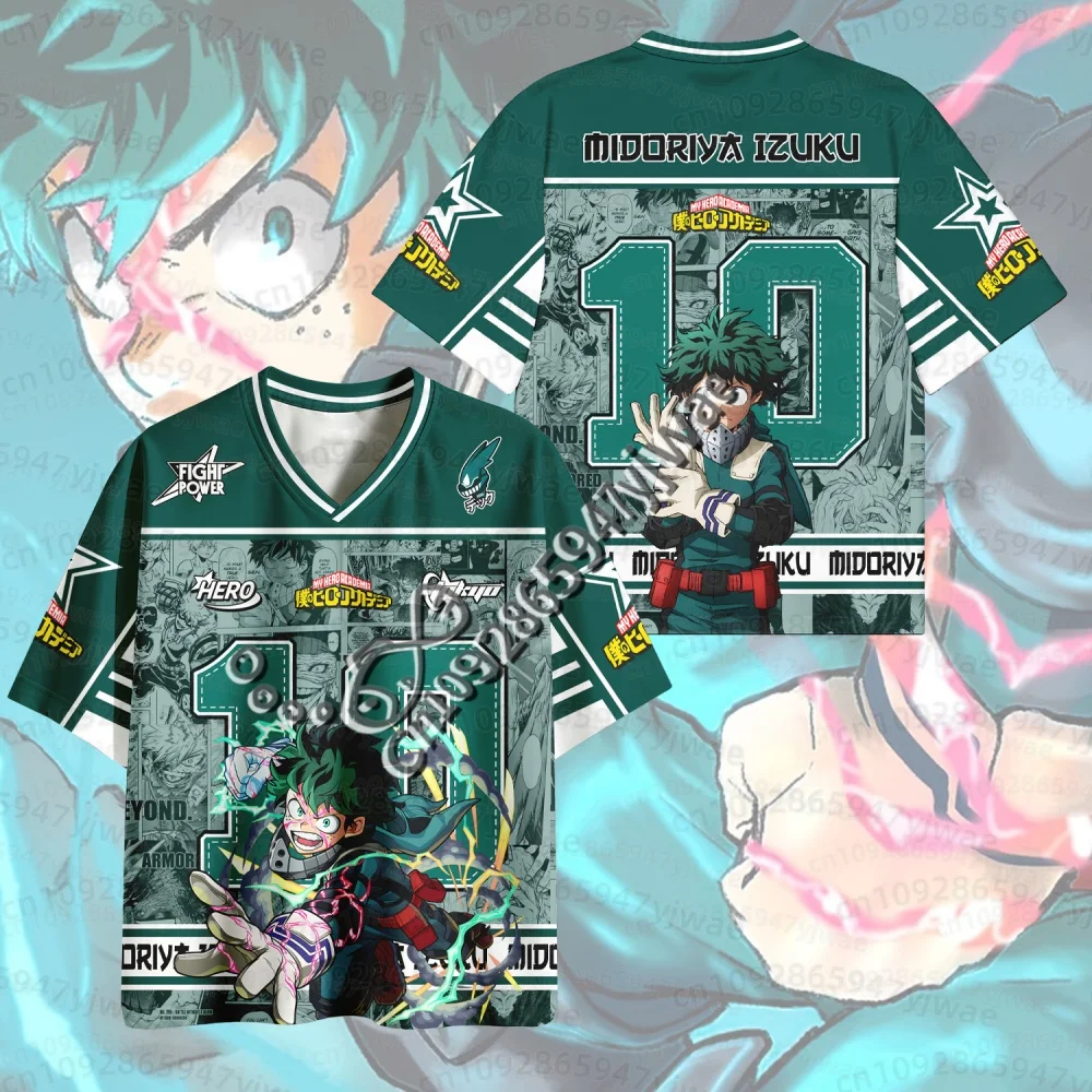 26 Men T-Shirt Izuku Katsuki 3d Printed Football Jersey My Hero Academia Anime Short Sleeve T-Shirt MEN WOMEN  NAME TAG T-Shirt