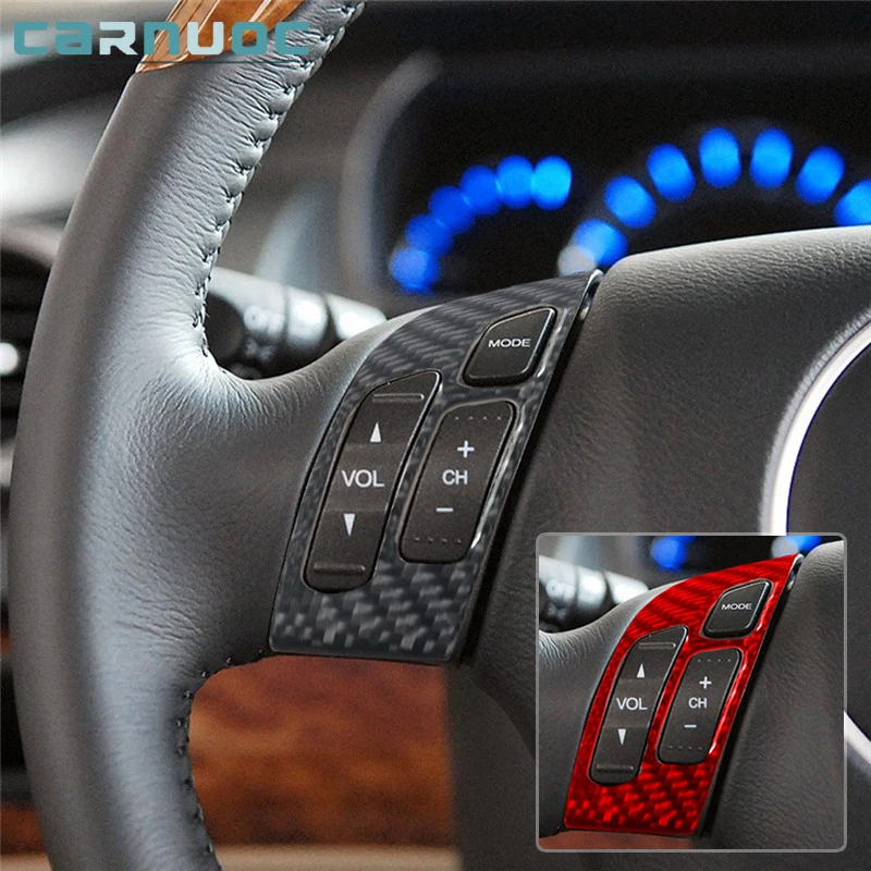 For Honda Accord Sedan 2003 2004 2005 2006 2007 Carbon Fiber Steering Wheel Button Stickers Car Interior Decorative Accessories