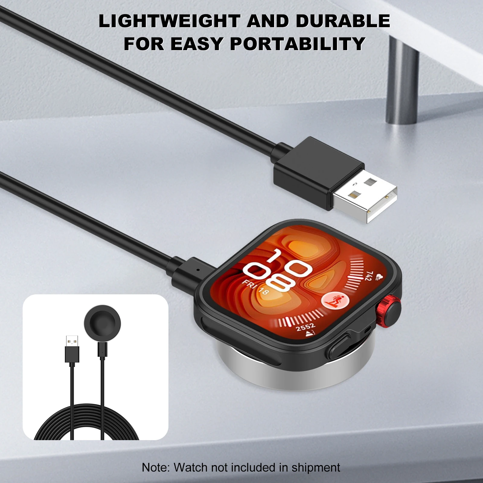 Charging Dock Stand for Huawei Watch GT6/GT5/Fit 4 Accessories Replacement Charging Cradle Adapter Dock Detachable Version