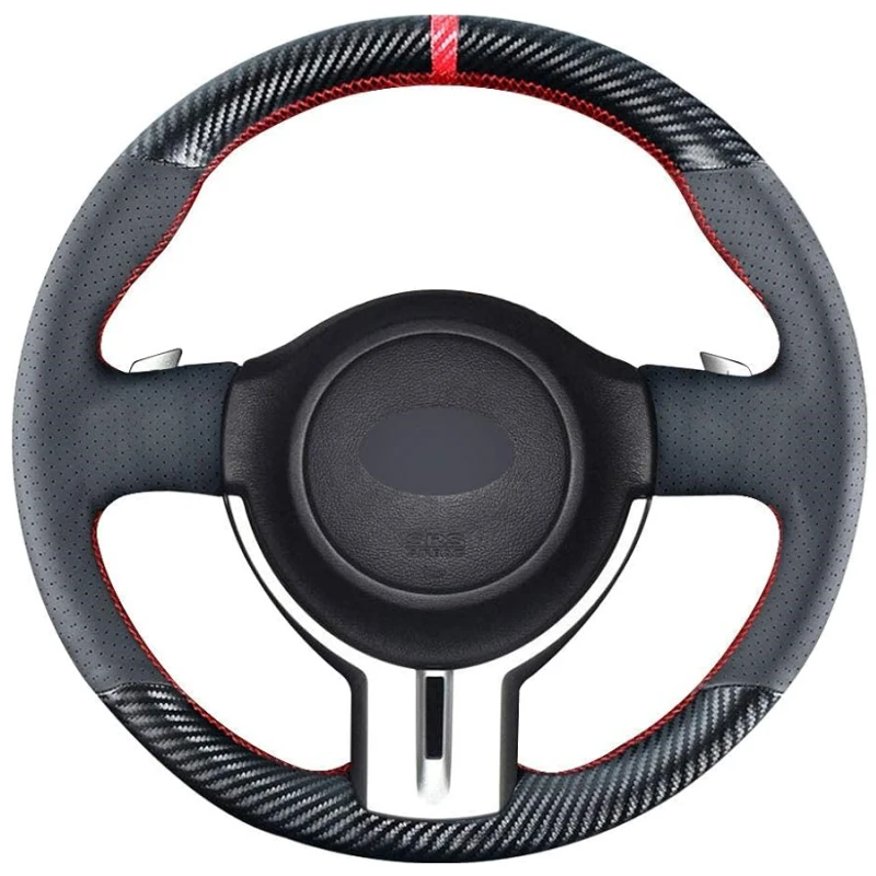 Carbon Fiber Steering Wheel Cover for Toyota 86 Scion FR-S 2013-2016 Subaru BRZ 2012-2016 Leather Interior Accessories