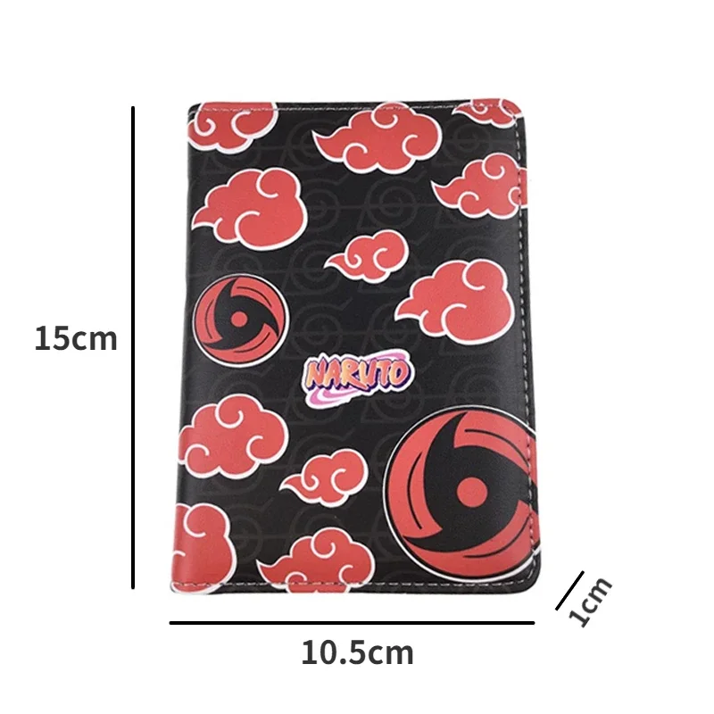 NARUTO Akatsuki Passport Cover PU Leather Man Women Travel Passport Holder with Credit Card Holder Case Wallet Protector Cover