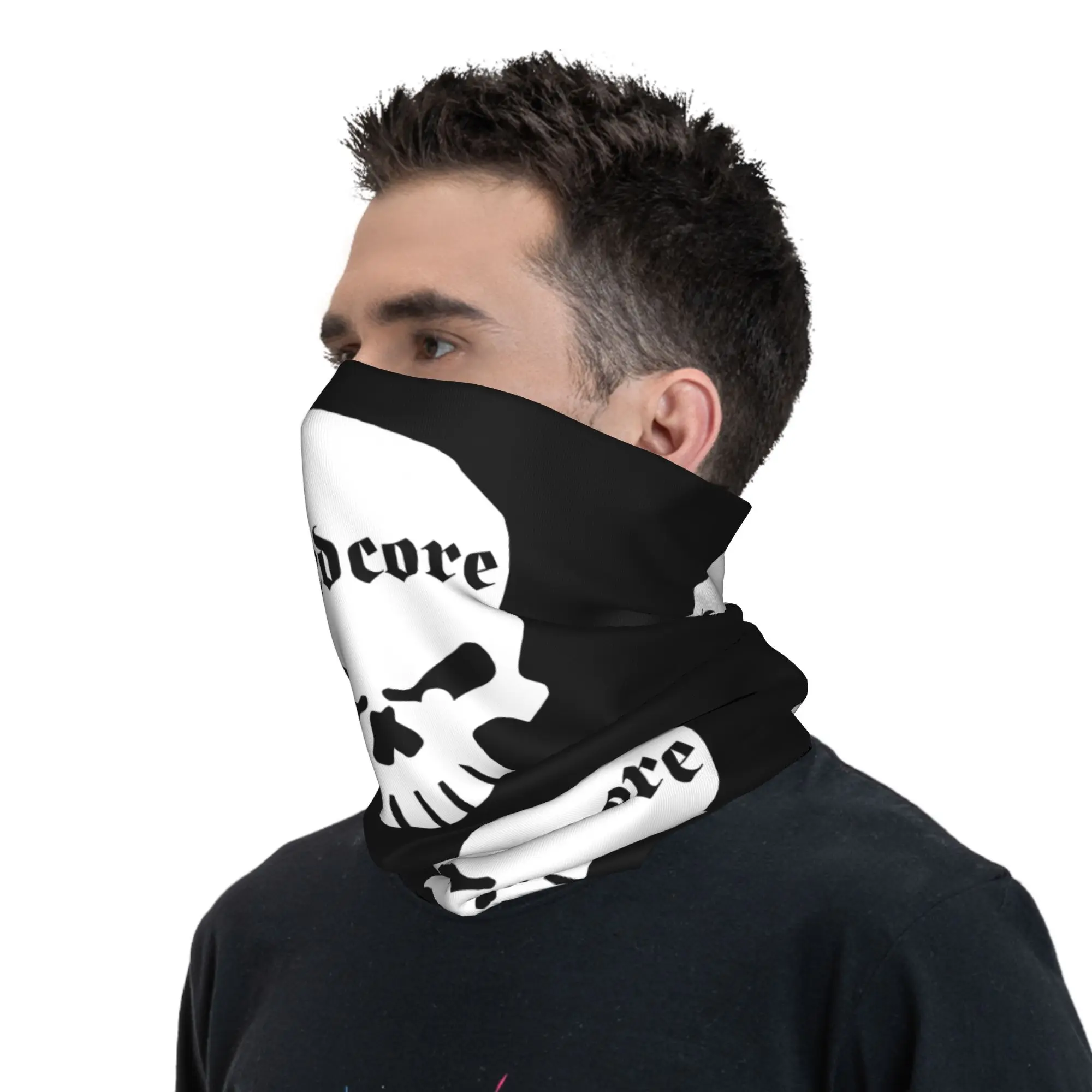 مخصص H-Hardcores الشرير شعار باندانا الرقبة الجراب للمشي لمسافات طويلة الصيد النساء الرجال التفاف وشاح الهيكل العظمي نمط بالاكلافا دفئا #6