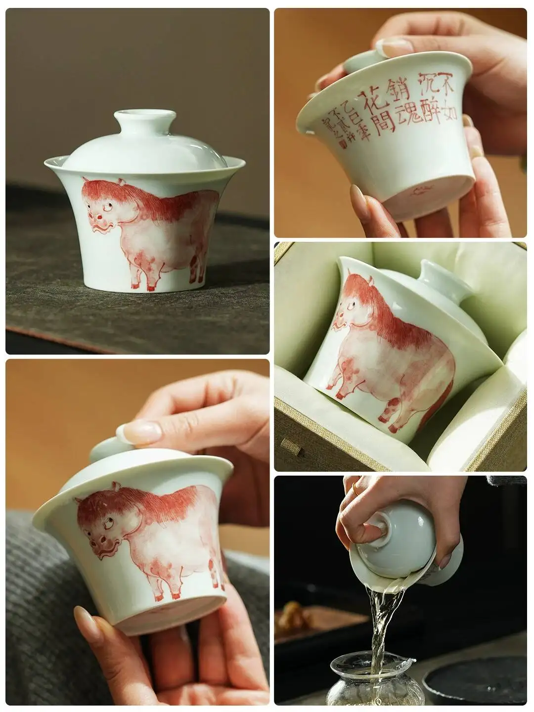 Yihu Chun High-End Blue And White Porcelain Covered Bowl, Created By Famous Artist Zhang Zhigang, With Creative Underglaze