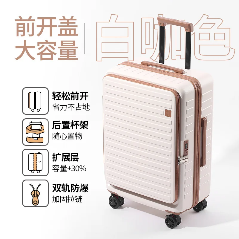 

Wholesale Side-opening Expandable Multifunctional Rolling 20-inch Carry-on Suitcase for Men Women Cross-border