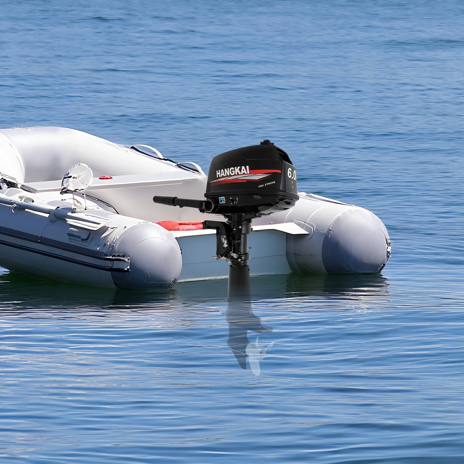 

2-stroke 6 HP Single Cylinder Outboard Engine Water-cooled Gasoline Version Short Axis W/ 360° Steering for Various Small Boats