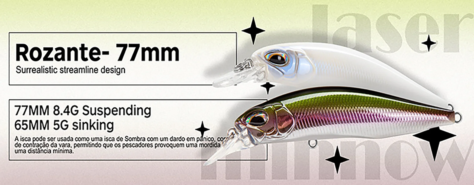 D1 Minnow Fishing Groundbait Wobblers 110mm 16g für Barsch und Hecht, langsam schwimmende Jerkbaits mit großer Lippe, für weite Würfe, Angelzubehör – Detail 1