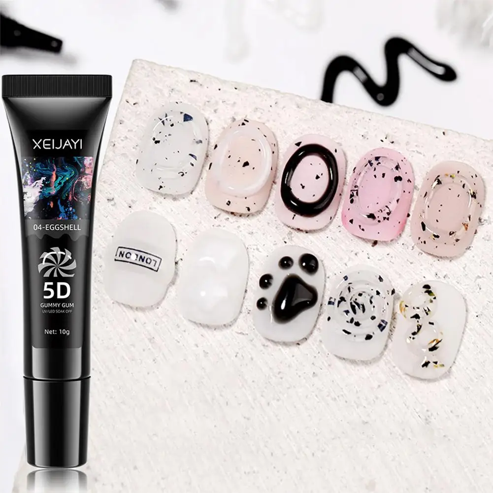 10ml 5d pudim sólido unha gel polonês estilo coreano translúcido elástico em relevo pintura forro gel unhas arte decoração n eww