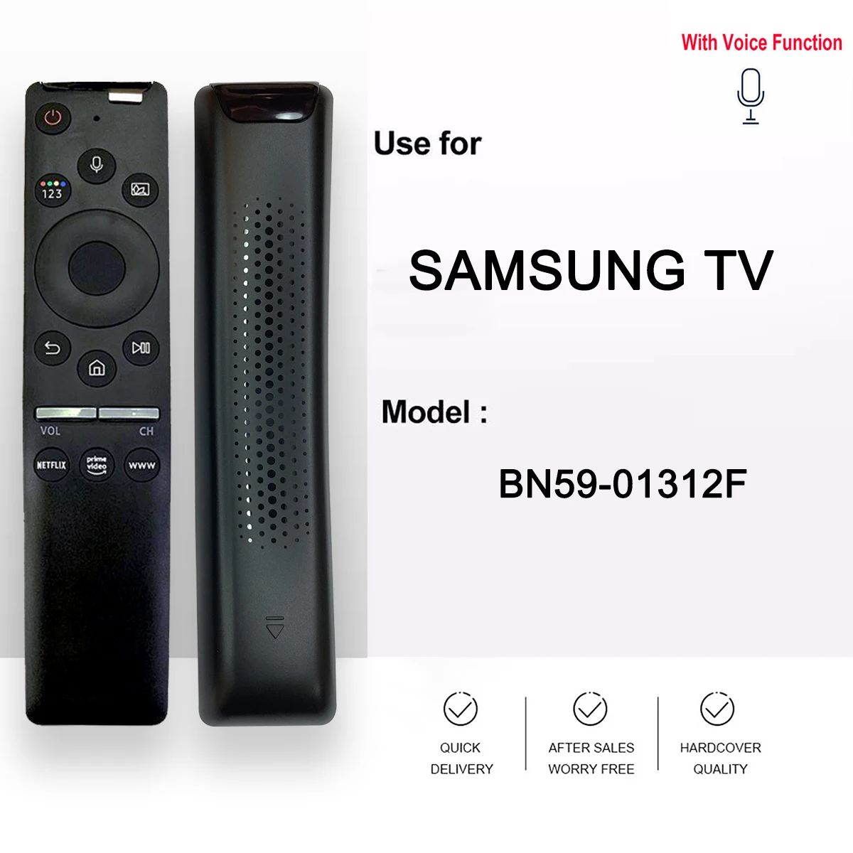 

BN59-01312F New Original Bluetooth Voice Remote Control for Samsung 4K QLED Smart TV Fit for QA55Q60RAW QA75Q60RAW QA82Q60RAW