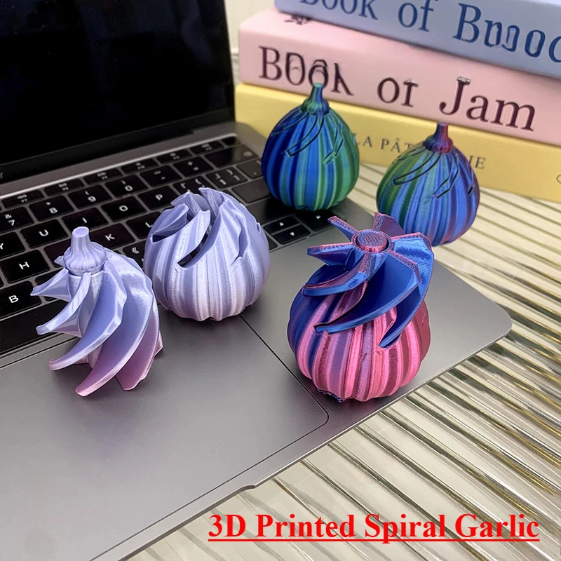 

3D print rotating dazzle color pumpkin garlic fingertip toy decompression artifact gift children's toys desktop ornaments