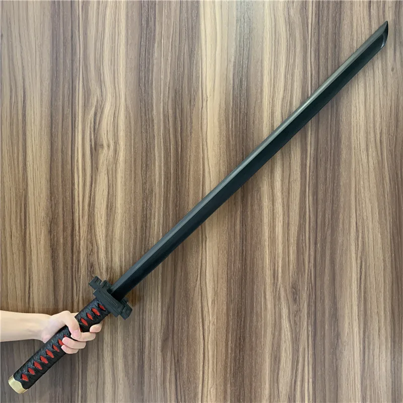 WW Bleach Kurosaki Ichigo Zanpakutou Sword Black Sword Sky Moon Ninja Knife Samurai Sword Weapon Rubber Unsharpened