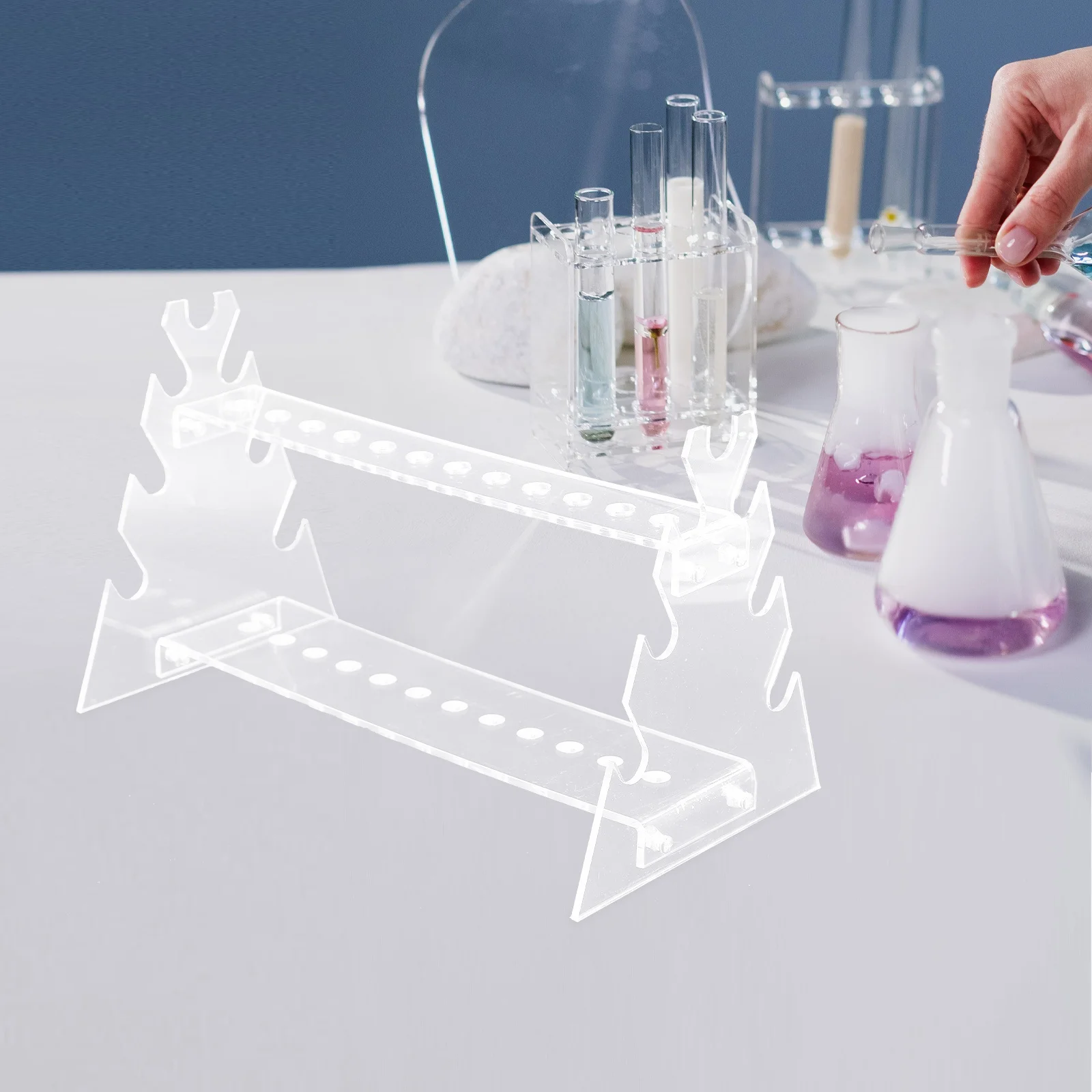 

Tube Holder Test Storage Organizer Thin for Chemistry Stand Tubes Rack Display Pipette