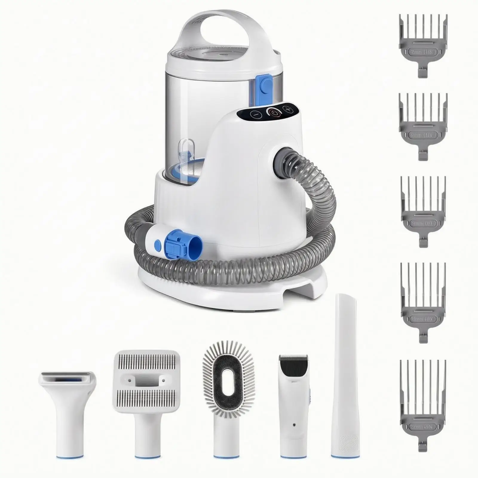 Pet Grooming Vacuum Stainless Steel Pet Grooming Vacuum with Interchangeable Attachments Corded Electric for Regular Coat