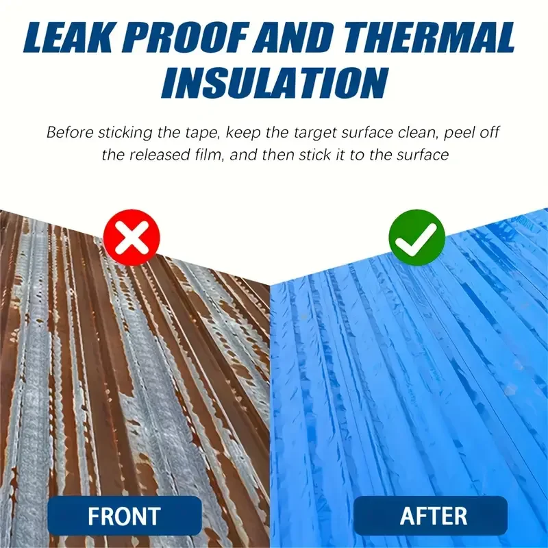 1 ロール 3.94 *196.85 インチ高耐久防水シーラント テープ - 屋根、スチール タイル、パイプの修理に最適 |   耐高温性