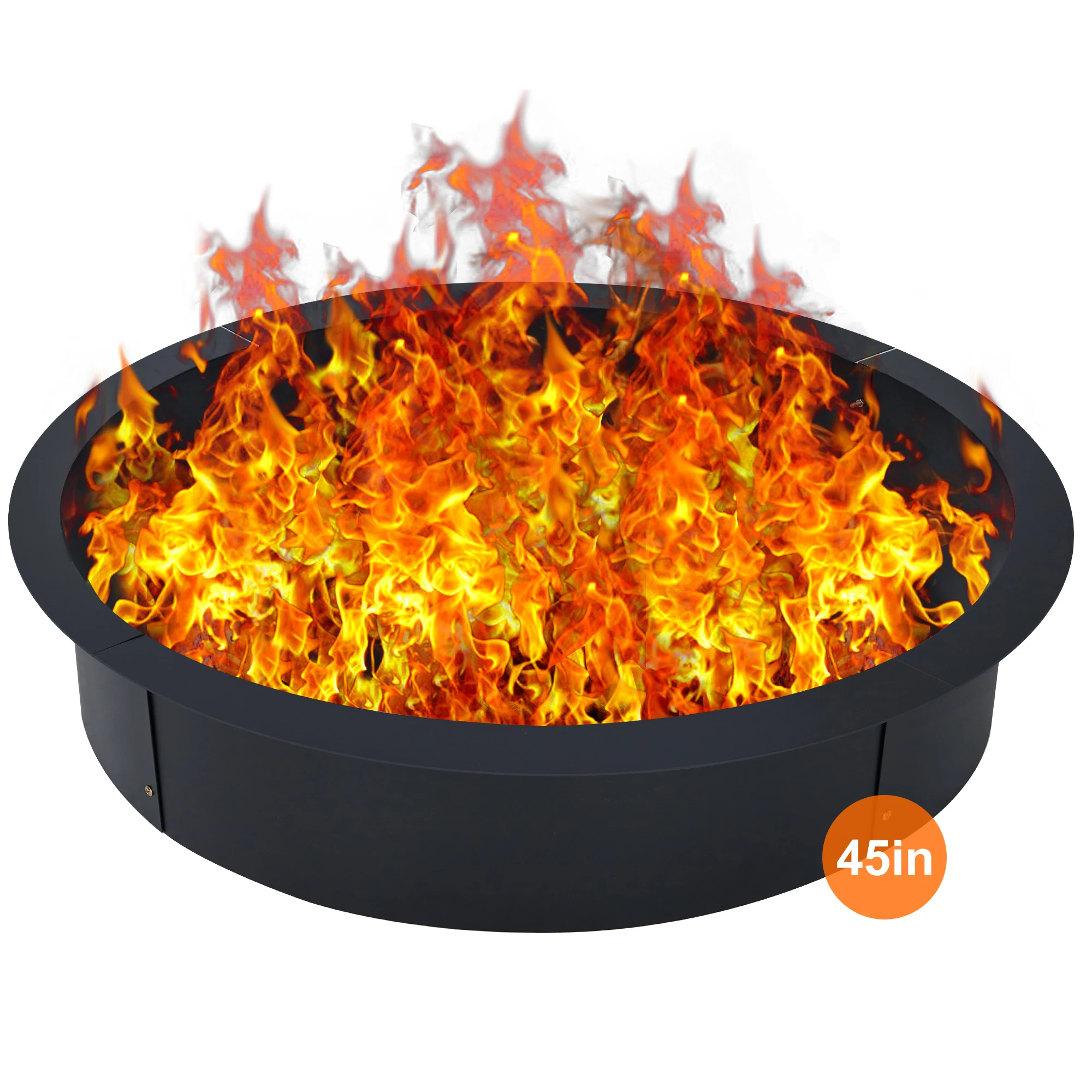 Fire Pit Ring Heavy Duty Solid Steel Fire Ring Firepits Insert for Outside, Backyard, Liner DIY Campfire