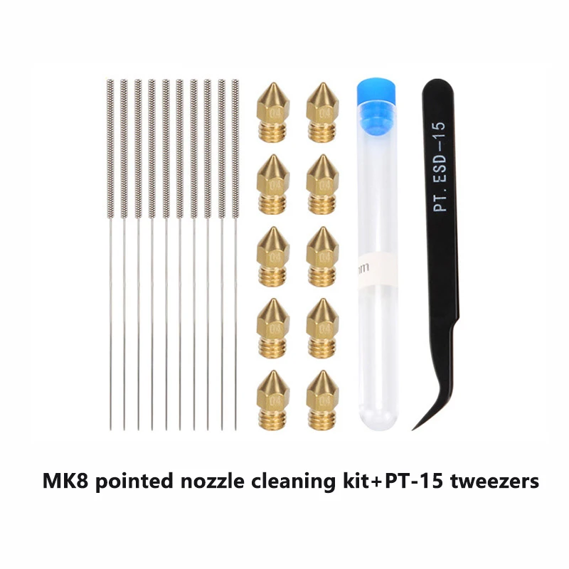 3d Printer Accessories MK8 Brass Tip Nozzle 34-Piece Set Electronic Accessories Tool