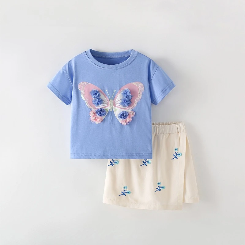 

Children's Sets Children's Summer Short Sleeved Skirt Two Piece Set Kids Clothes Toddler Girl Clothes