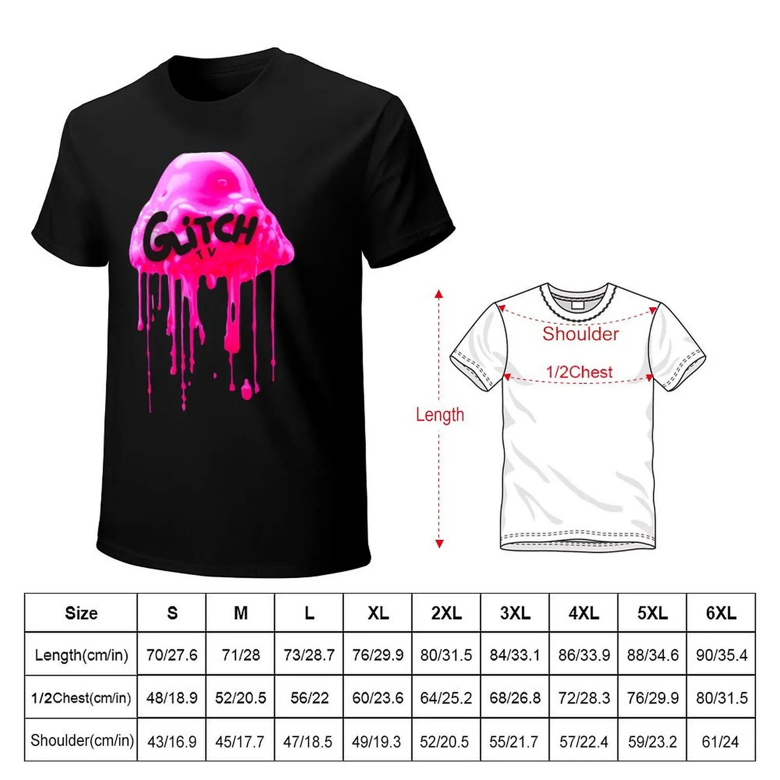 Glitch TV logo T-Shirt Basic Casual Short Sleeve Cotton Shirt