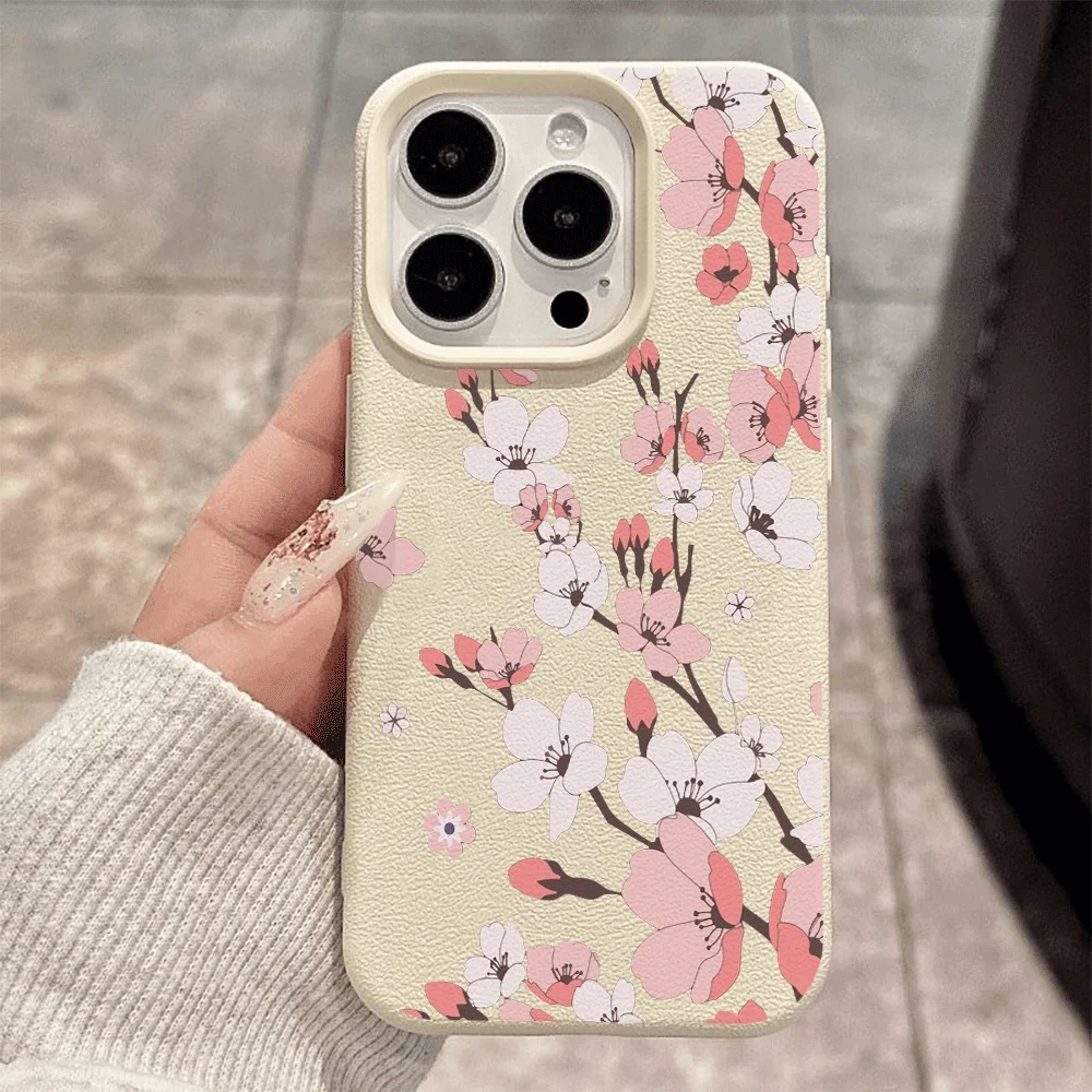 Koreanische Weeping Cherry Handyhülle für iPhone 17 16 15 14 13 12 Pro Max 16 15 14 Plus 17 16 15 14 Pro 17Air Silikon-Matt-Cover – Detail 2