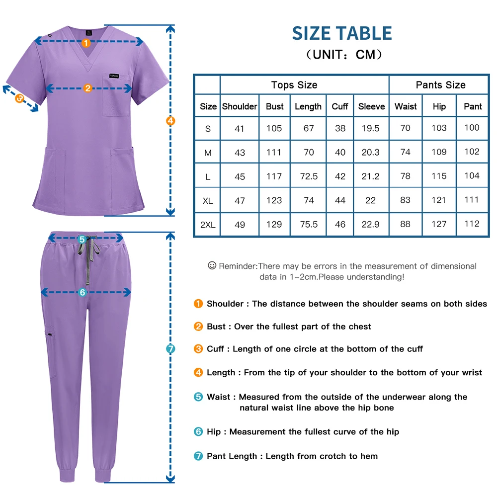 New Hospital Medical Uniform Scrub Set Doctor Nurse Women Surgical Suit Dental Clinic Beauty Salon Pet Shop Workwear Accessories