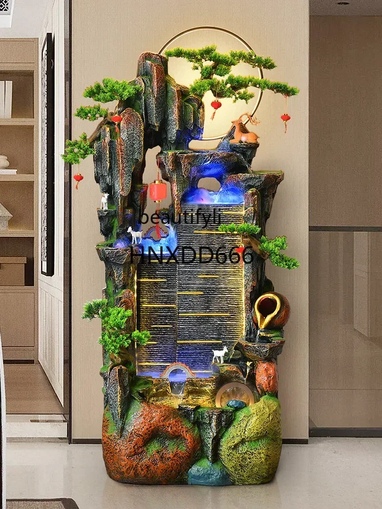 new styleArtificial Mountain and Fountain Circulating Water Landscape Courtyard Humidifier Fish Tank Housewarming Fortune Decora