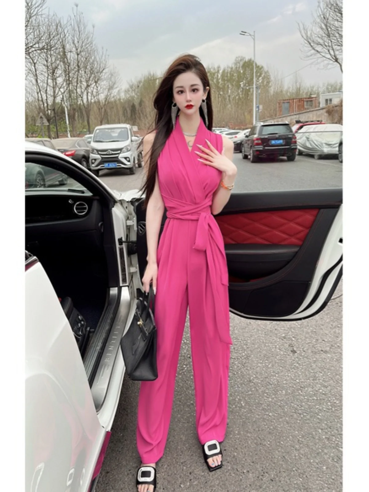 Summer Casual Faionable V-Ne Svel T-irt Onesie Two-Piece Set Women's Clothing Ele Youthful Brand New 2023