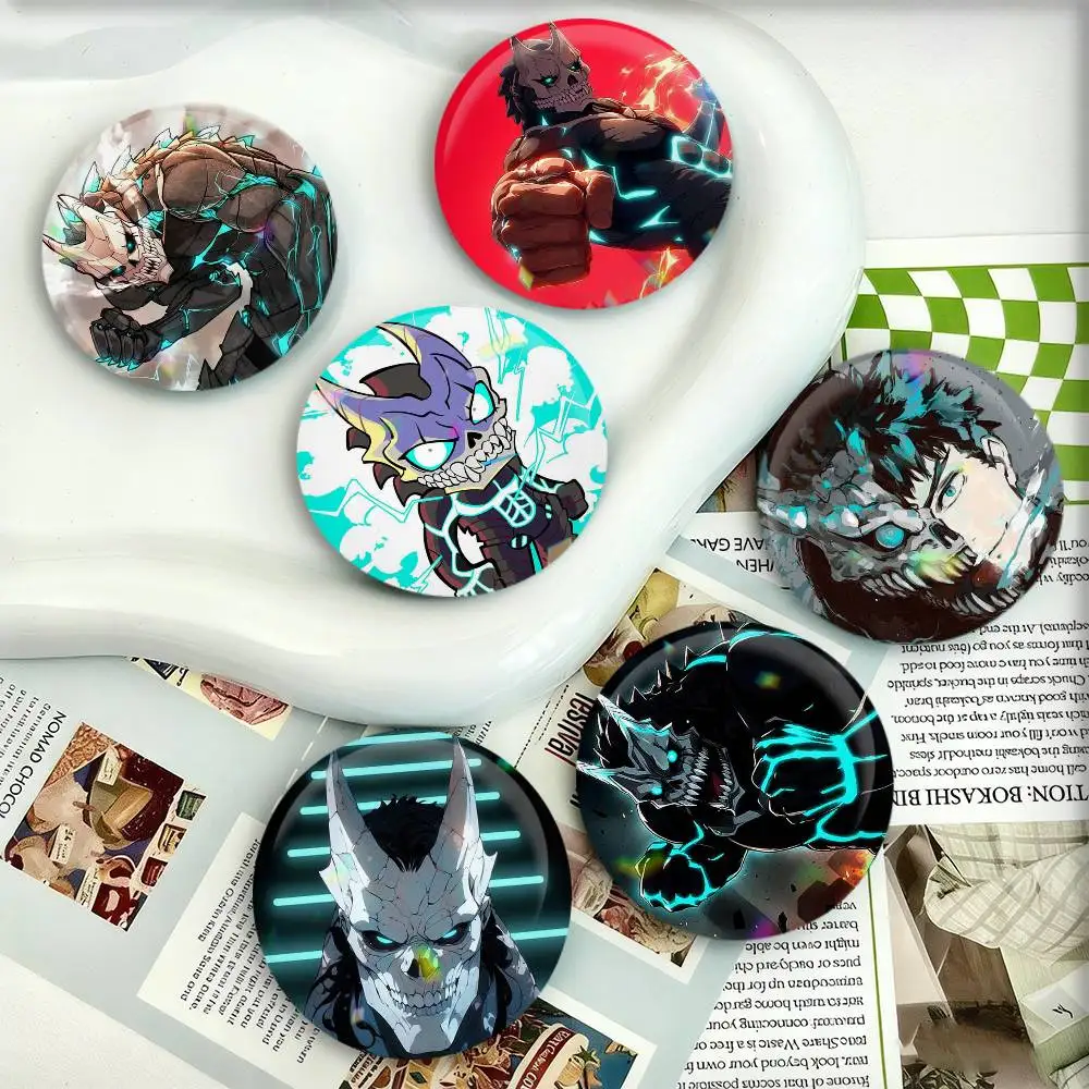 K-Kaiju No-8 Badges 25 32 44 58 75 mm Round Fans Collect Friends Gifts Brooch Souvenir
