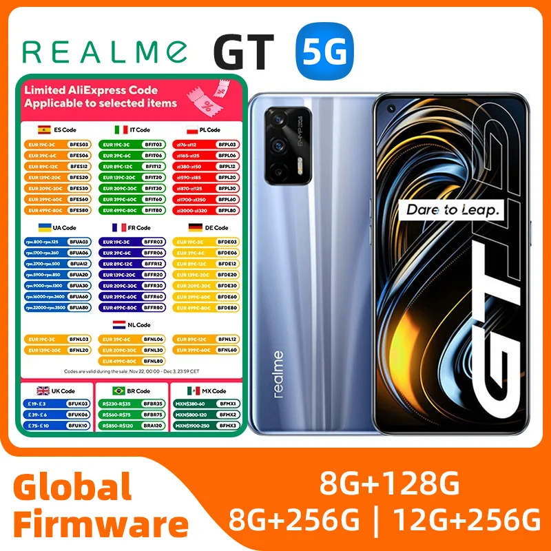 Realme GT Android 5G Unlocked 6.5 inch 128G All Colours in Good Condition Original used phone