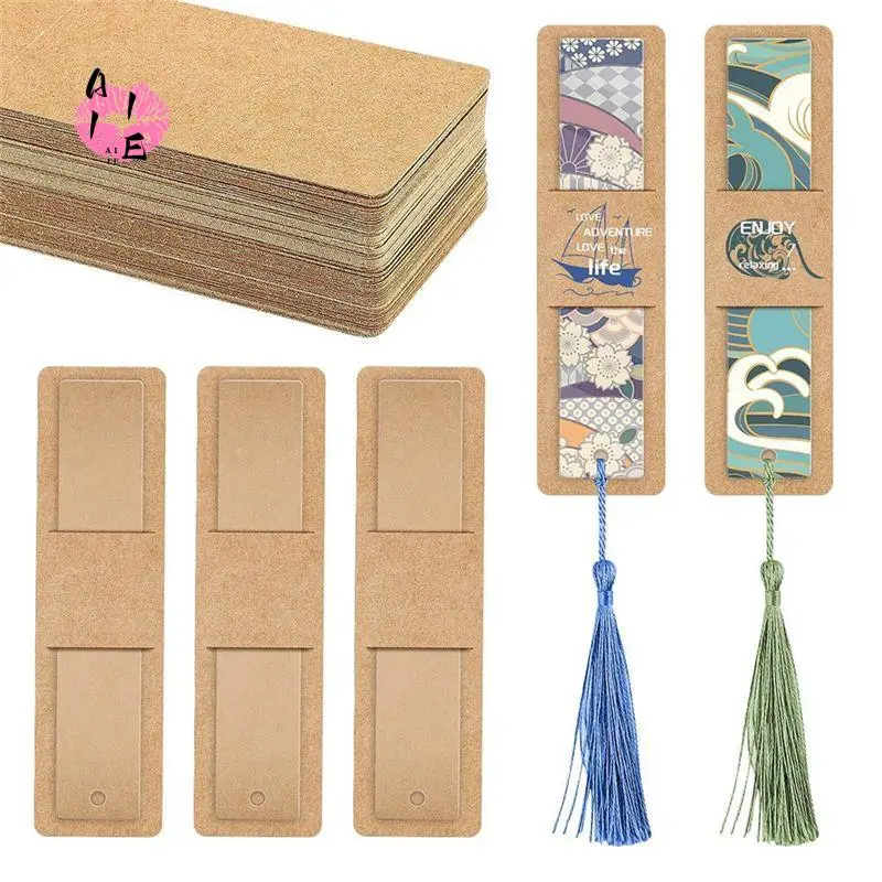 

A11E-100 Pieces Bookmark Holder With Clear DIY Acrylic Bookmarks Colorful Bookmark Pendant For DIY