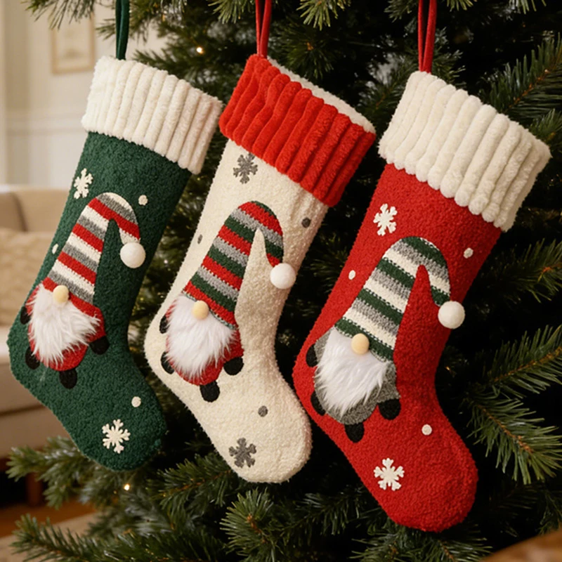 Meia de Natal de Pelúcia Macia - Christmas Stocking Hanging avaliação e preço