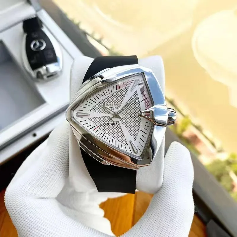 Reloj Hanmi Triangle para hombre, reloj mecánico completamente automático, reloj de acero inoxidable con personalidad